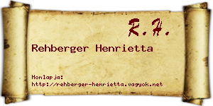 Rehberger Henrietta névjegykártya