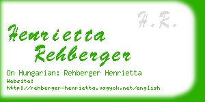 henrietta rehberger business card